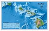 Map of Hawaii Maps Art Poster Print, 35x23