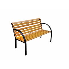 Brema 51053 Stahl-Holz Bank Menorca 2-er, 122 cm, anthrazit