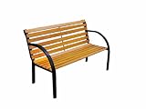 Brema 51053 Stahl-Holz Bank Menorca 2-er, 122 cm, anthrazit