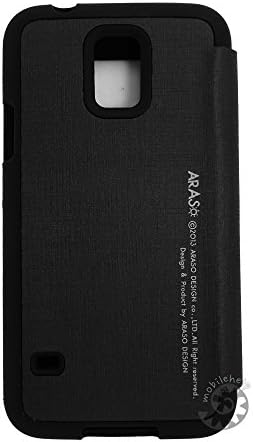 ARASO Style Bumper Flip Case for Samsung Galaxy S5 Anti-shock Magnet Lock Bumper Cover (Black)