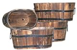 Outdoor Decor & More 4 Piece Wood Barrel Planter