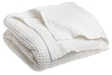 Faribault Mills Waffle Weave 100% Upland Cotton King Blanket, White