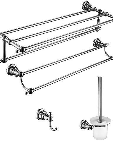 4 Pcs Bathroom Accessory Sets,Zinc Alloy, Stainless Steel, Brass Material Chrome Finish,Bath Accessories