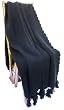 Handmade Alpaca Natural Fiber Sofa or BedThrow - Luxurious Black (Large)(One-of-a-kind)