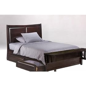 Saffron Eastern King Platform Bed w  Dark Chocolate Finish + 4-Drawer Set and Footboard... by BunksNStuff