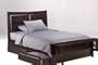 Saffron Queen Platform Bed w/ Dark Chocolate Finish + 2-Drawer Set & Footboard Bench