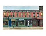 Professionally Framed Edward Hopper Early Sunday Morning 1930 Art Print Poster - 11x14 with RichAndFramous Black Wood Frame