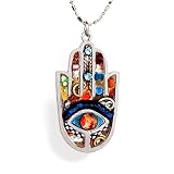 Vibrant Hamsa Necklace to Protect from the Evil Eye from the Artazia Collection #2412M JN MN