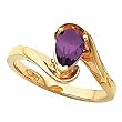 14K Yellow Gold Amethyst Ring