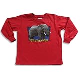 Mis Tee V-Us - Boys Long Sleeve Elephants Shirt, Heathered Red