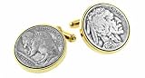 Yellow Gold Plated Indian Head And Buffalo Nickel Coin Cufflinks With ...