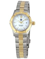 TAG Heuer Womens WAF1424.BB0825 Aquaracer 28mm 18k Yellow Gold Mother-of-Pearl Dial Watch
