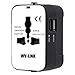 WV-LINK Universal All in One Worldwide Travel Power Plug Wall AC Adapter Charger with Dual USB Charging Ports for USA EU UK AUS