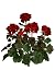 THREE 18" Artificial Geranium Flower Bushes in Red for Home, Garden Decoration