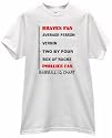 BRAVES FAN PRIDE IQ CHART PHILLIES FANS AT THE BOTTOM BASEBALL T SHIRT jersey