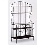 Bakers Rack w/ Clear Glass Shelves Finish: Midnight