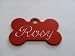 Pet ID Tag/Deluxe  Small Red Bone