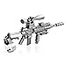 INBLUE Men's Alloy Pendant Necklace Black Gun Rifle Army Tribal