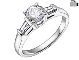 Diamond Engagement Ring 1/3 Carat (ctw) in 18K White Gold
