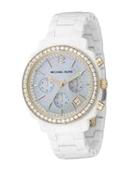Michael Kors Womens MK5187 White Gold Glitz Watch