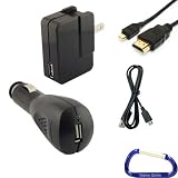 41REteUvn0L. SL160  Gizmo Dorks Travel Wall and Car Charger Bundle and HDMI Cable with Carabiner Key Chain for the Vizio 8 inch Tablet