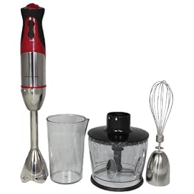 Andrew James Powerful 700 Watt DC Motor Hand Blender With 500ml Food Processor, Whisk Attachment and 500ml Beaker