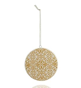 Ceramic Print Disk Christmas Tree Decoration