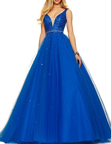 Dresstell　レディーズ　ロング丈　演奏会ドレス　コンサートドレス　セクシーVネック　キラキラビジュー付け　舞台ドレス　大人発表会ドレス　ふわふわチュチュ　花嫁ウェディングドレス　結婚式ドレス