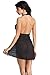 Amoretu Womens Sexy Lingerie Sheer Nightwear Halter Babydoll with G-string Black