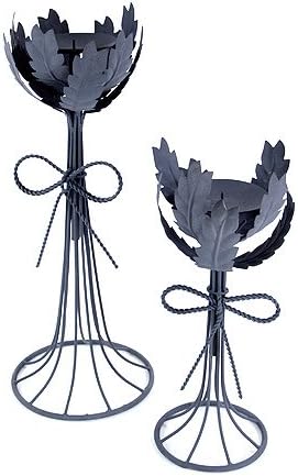 Wheat Candlestand Iron Set of Two