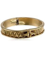 Sam Edelman 10mm Hinged Metal Antique Worn Gold Colored Bangle Bracelet, 2.5"