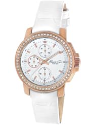 Kenneth Cole New York Womens KC2804 Dress Sport White Multi-Function Dial Stone White Strap Watch