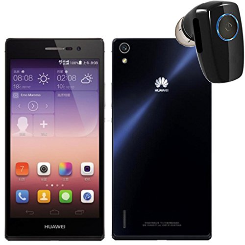 Huawei Ascend P7 Unlocked Smartphone (with Bluetooth Headset) FDD LTE 4G 5'' 2GB+16GB 13MP Android 4.4.2 Hisilicon Kirin 910T Quad Core 1.8GHz Dual SIM FDD LTE & WCDMA & GSM (Phone+ Bluetooth Headset)