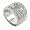 5 Band Heart Sterling Silver Ring Simulated Diamond S7
