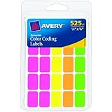 Avery Removable Color Coding Labels, Rectangular, Assorted Colors, Pack of 525  (6721)