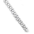 Sterling Silver Cubic Zirconia Rhodium Plated Men's Bracelet.