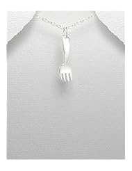 Fork Pendant Necklace In Sterling Silver