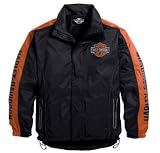 Harley-Davidson® Men's Classic Cruiser Rain Jacket. Waterproof. Reflective piping and graphics. 98245-09VM
