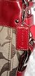 Coach Large Zoe Signature Shoulder Bag 12674 Khaki Red
