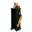 Handmade Asian Furniture - 26" Black Wood CD Tower Rack W/ Fun Hand-painted Chinese Dragon