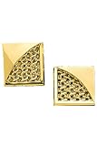 14k Gold Cufflinks - Solid 14k Gold Combo Shine & Mesh Cufflinks