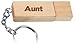 Engraved Wooden USB Flash Drive 8 GB with chain - Engraved name Aunt