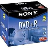 Sony 4.7GB DVD+R with Jewel Cases - 5-pk.