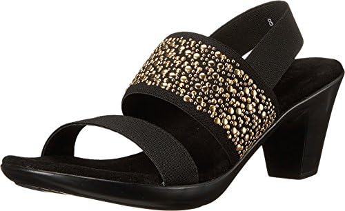 Vivanz Women's Ariel Black/Gold Sandal 8 B (M)