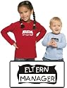 Baby / Kinder einfarbiges Langarmshirt mit Druck ELTERNMANAGER / in 4 Farben und 5 Größen lieferbar (011.47)