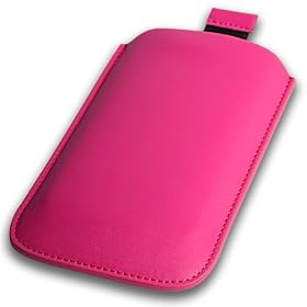 Pink Leather Pouch Case Xylo-Cover with Pull Up Cord: for the Samsung i9000 Galaxy S Mobile Phone.