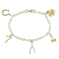 14K Gold-Over-Silver Good Luck Charm Bracelet