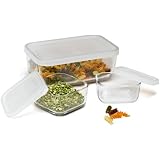Bormioli Rocco Frigoverre Glass Food-Storage Compact Containers with Lids, Set of 3