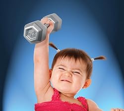 Fred & Friends BUFFBABY - it's a rattle, dumbbell