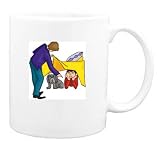 Mug with man, individuals, mammal, humans, human, persons, son, pet, animal, table, body, individual, person, dog, ordering, people, canine